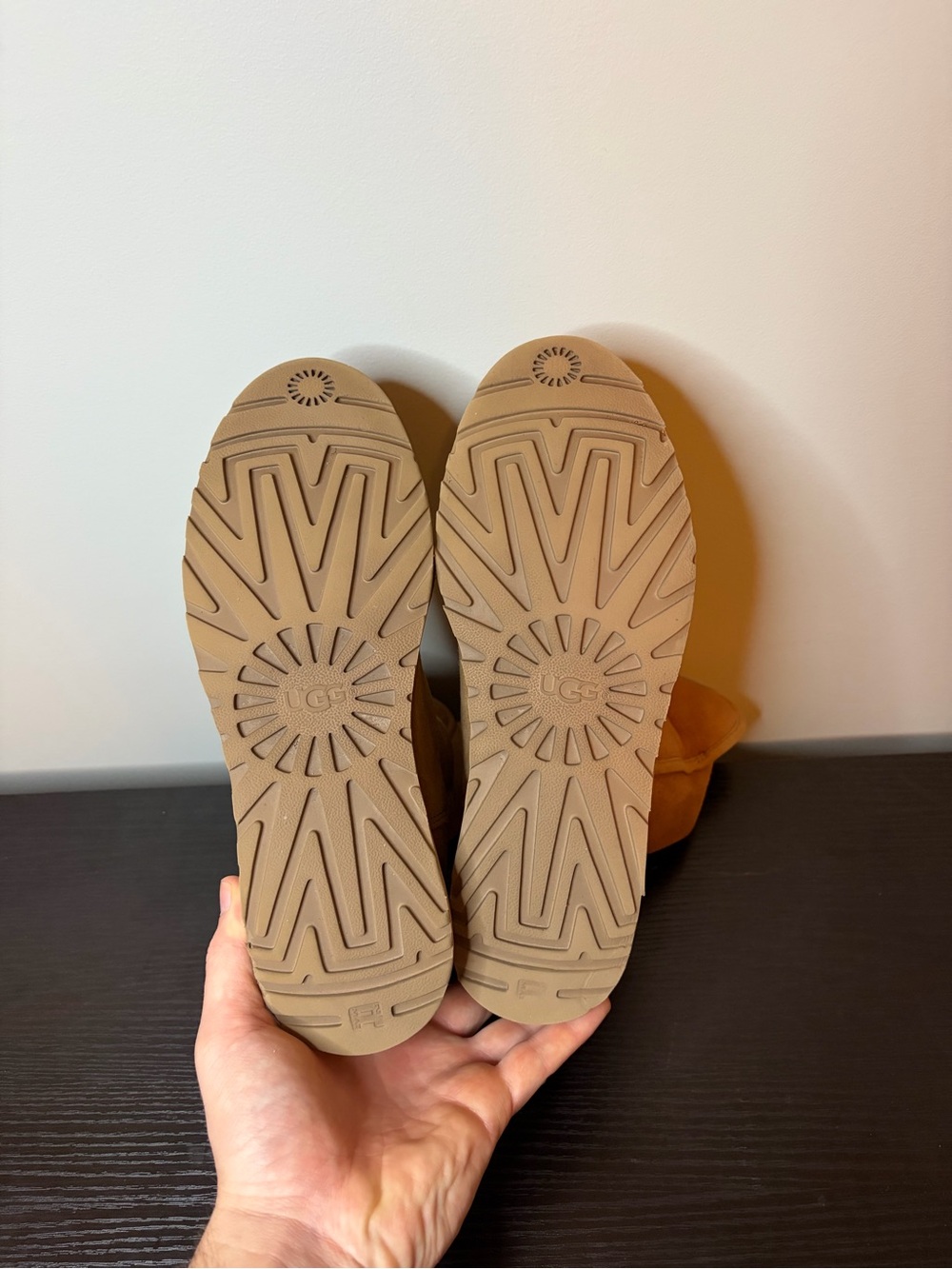 UGG Chestnut Suede Mid-Calf Shearling Boots - Picture 7 of 8